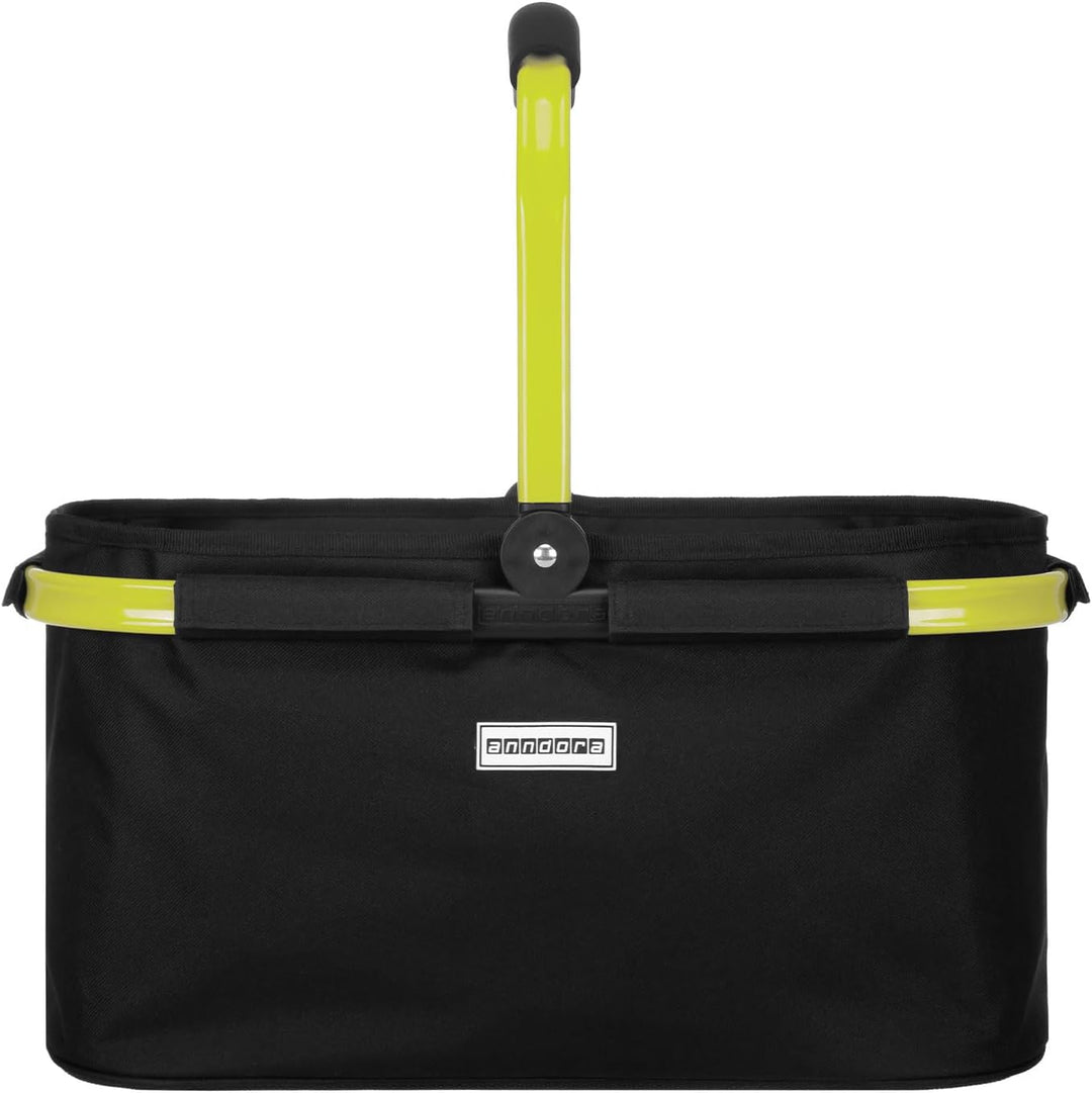 anndora Einkaufskorb SCHWARZ 22 Liter - Rahmen limette Schwarz Rahmen Limette, Schwarz Rahmen Limett