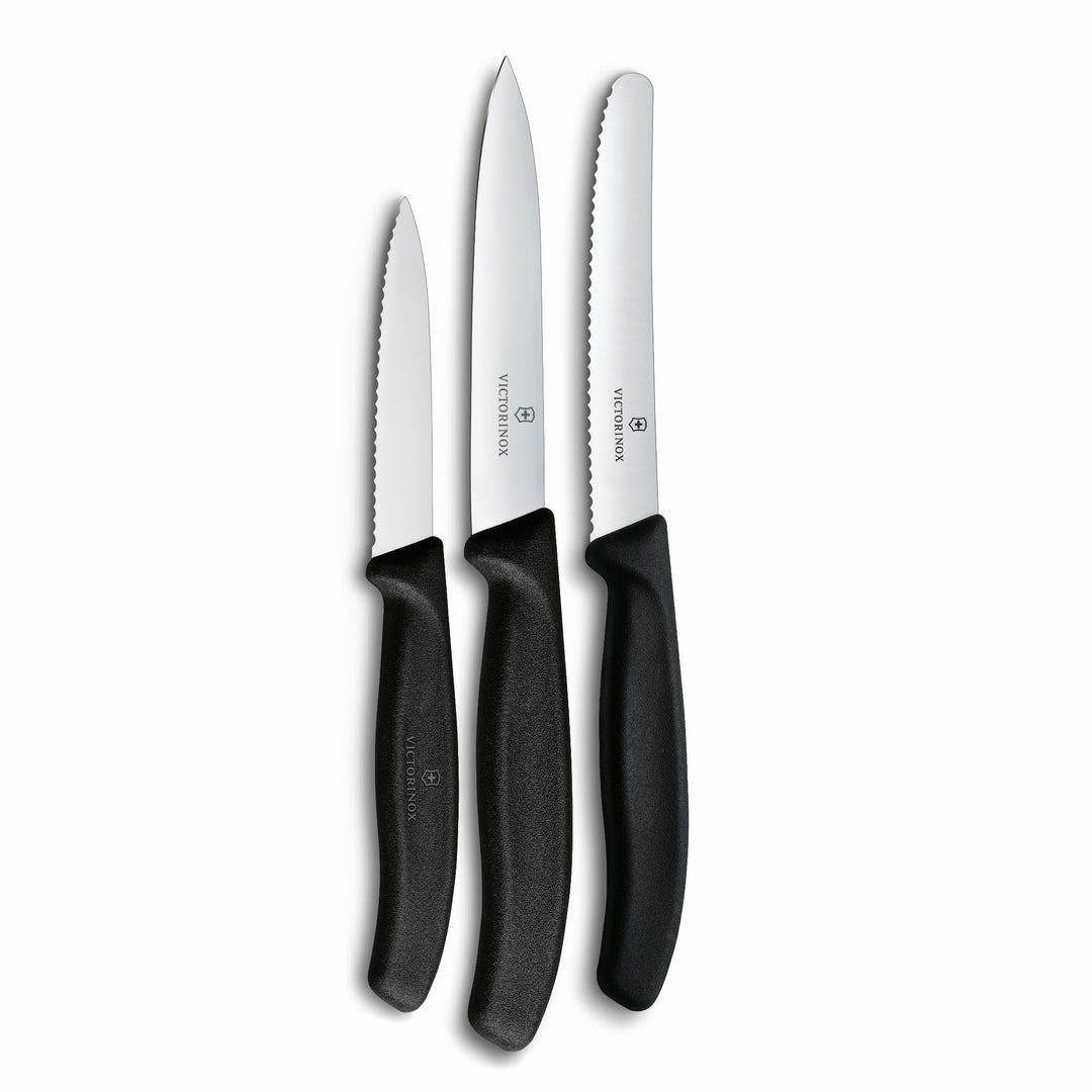 Victorinox Swiss Classic Küchenmesser Set, 3teilig, Gemüse-, Tomaten- und Frühstücksmesser, Rostfrei