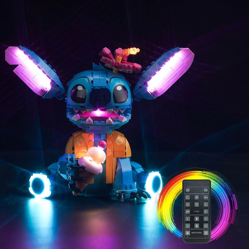 Fernbedienung Licht-Kit für Lego Disney Stitch (Nicht Lego), Led Beleuchtungs Set für Lego 43249 Sti