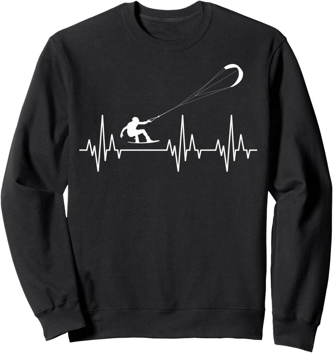 Kitesurfen Kiteboarden Kite Surfer Surfen Herzschlag Lustig Sweatshirt