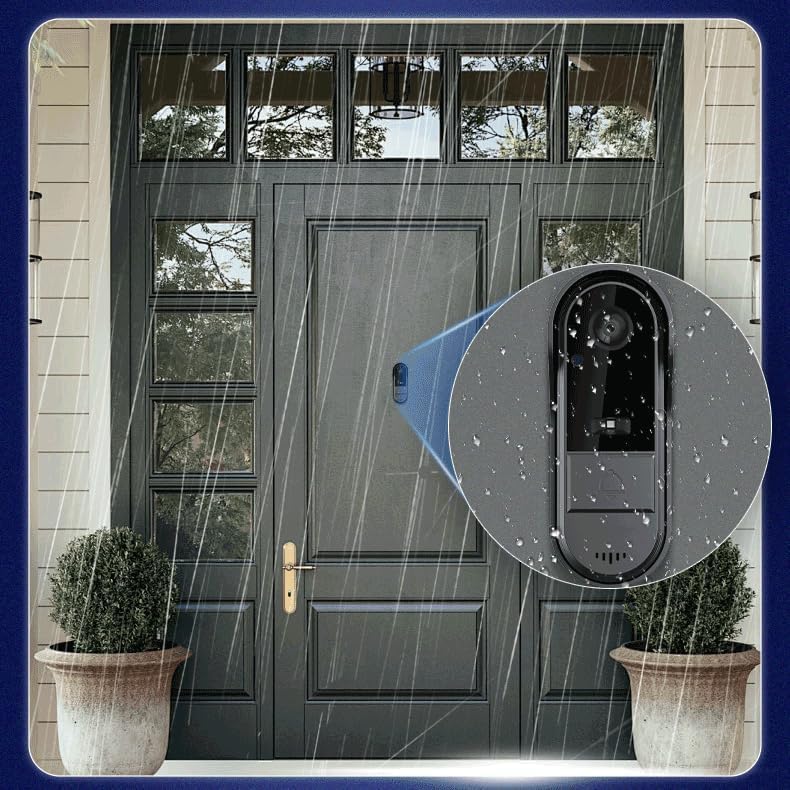 Drahtlose Video Türklingel mit 4.3" HD Innenmonitor Wasserdicht Kabellose Doorbell 1080P Funk Türkli