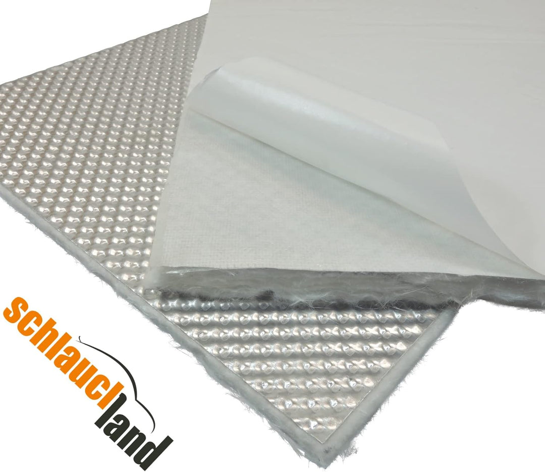 Schlauchland 1m x 1m Alu-Keramik Hitzeschutzmatte Ultra selbstklebend ***Turbo Auspuff Krümmer Isoli
