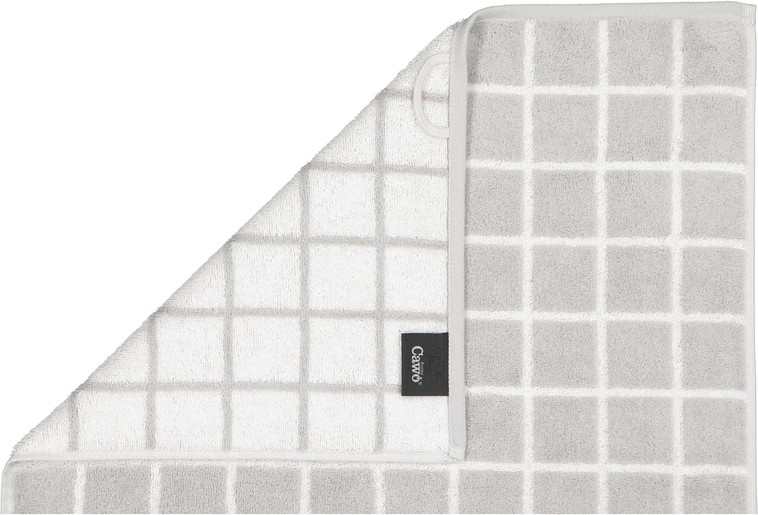 CAWÖ Home Handtücher Zoom Karo 123 Platin - 76 Saunatuch 80x200 cm, Saunatuch 80x200 cm