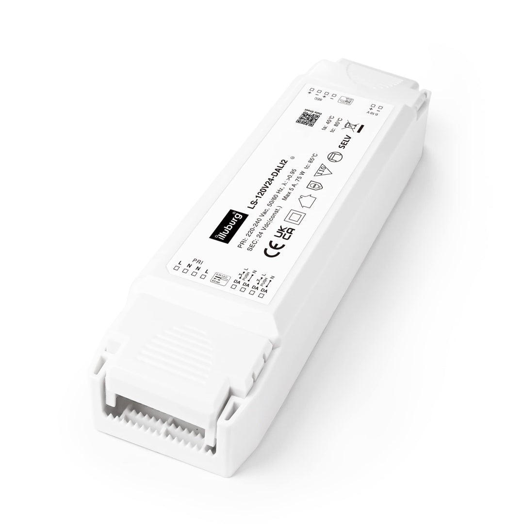 illuburg LED Trafo 24V 120W Dimmbar DALI Push 0-10V Flickerfree LED Netzteil Treiber Driver Power Su