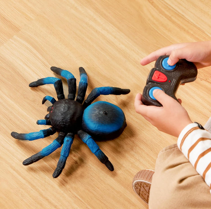 Terra Ferngesteuerte Spinne Blau – RC Vogelspinne mit leuchtenden LED Augen und Fernbedienung – Tara