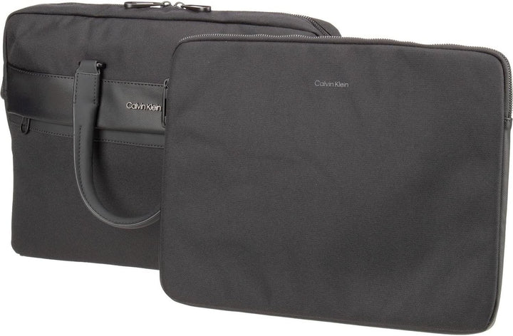 Calvin Klein Herren Remote Laptop Bag W/Sleeve Tasche, Ck Schwarz