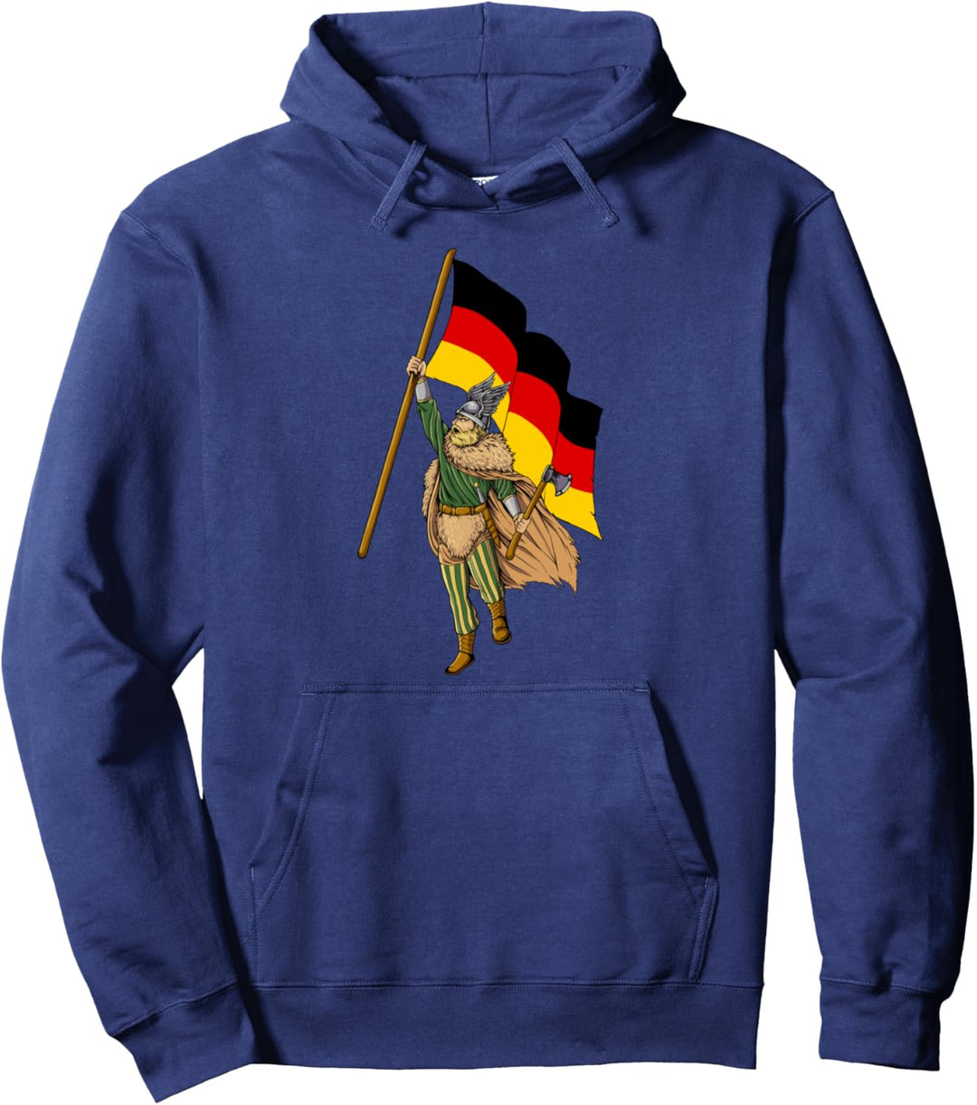 Germanen Krieger mit Flagge - Deutschland Pullover Hoodie