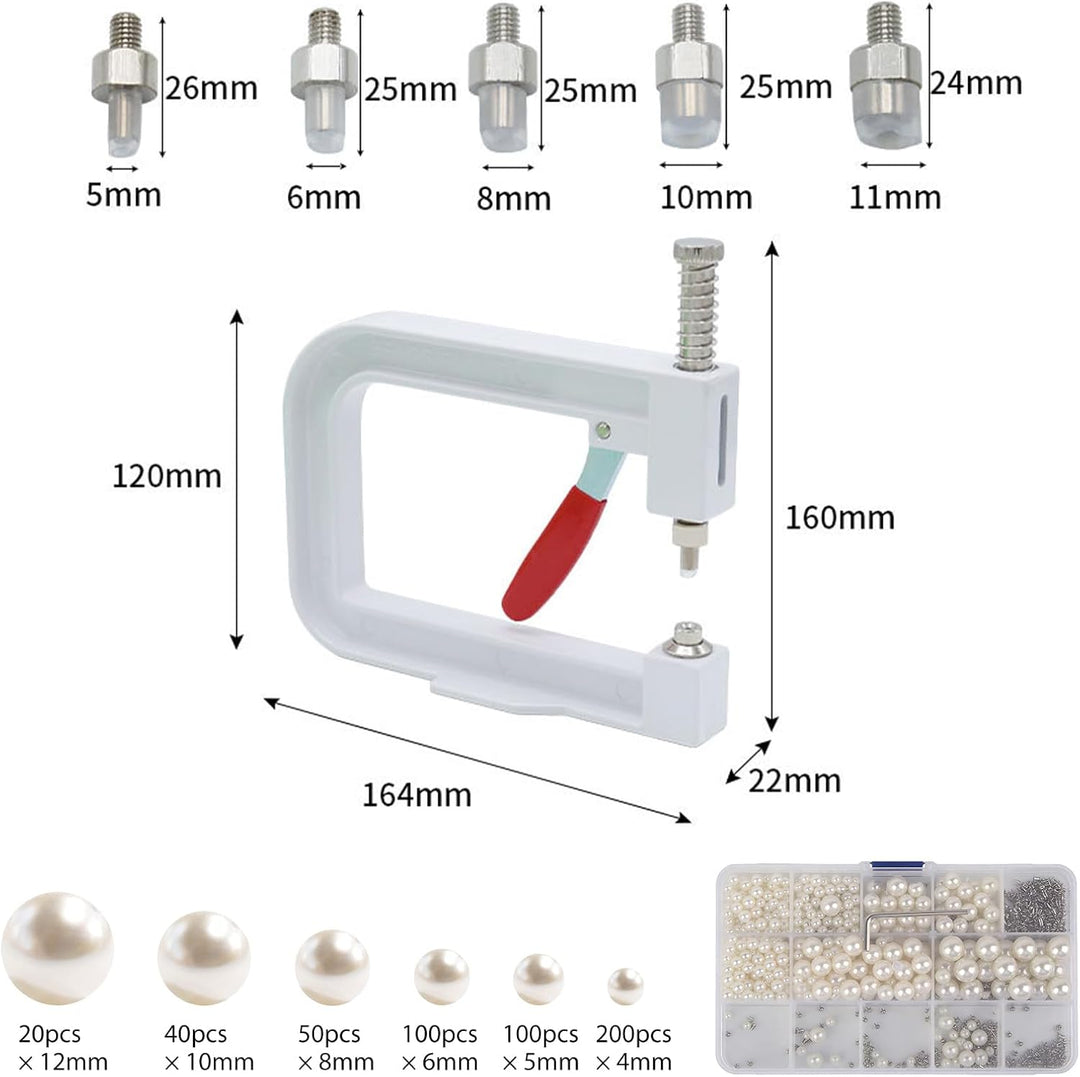 Perlen Setzmaschine Handgefertigte DIY Perle Kappe Niet Handwerk Werkzeug mit 6 Grössen Imitation Pe