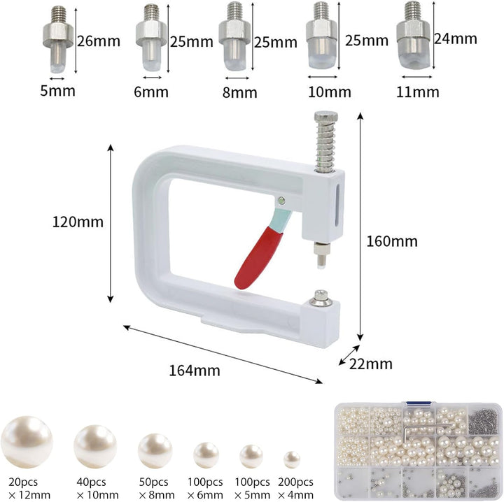 Perlen Setzmaschine Handgefertigte DIY Perle Kappe Niet Handwerk Werkzeug mit 6 Grössen Imitation Pe