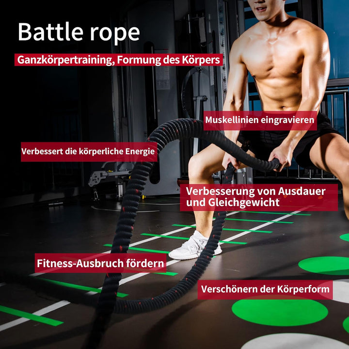 PROIRON 9M /12M Kampfseile, Kampfseil für Fitnesstraining, Fitnessstudio, schwere Übungsseile 38 mm,