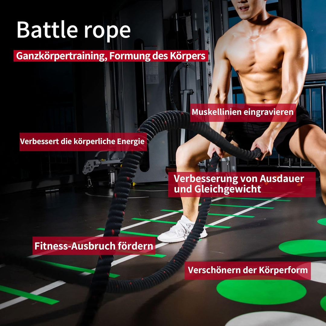 PROIRON 9M /12M Kampfseile, Kampfseil für Fitnesstraining, Fitnessstudio, schwere Übungsseile 38 mm,