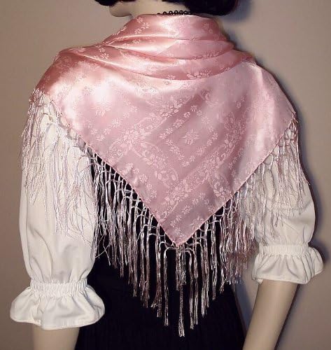 Seidentuch Dirndl-Trachtentuch Tuch rosa 75x75cm Dirndltuch Seide Fransentuch für Tracht Trachtensei