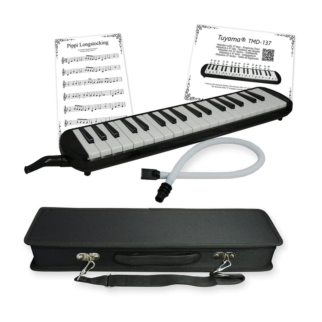 Melodica TMD-137 mit Koffer, Mundstück, Mundschlauch und Notenbeispielen (37 Tasten), 37 Tasten