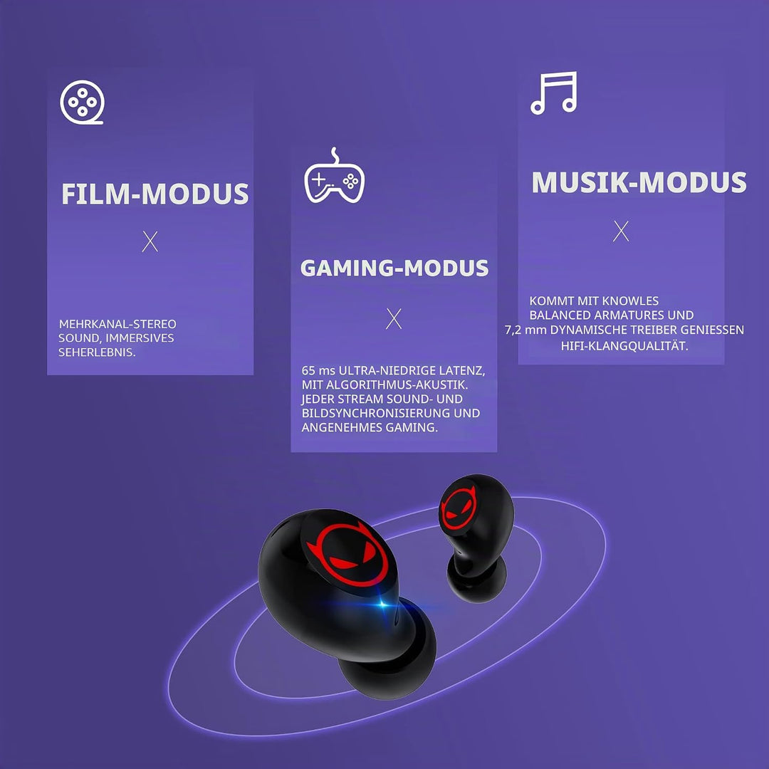 AMAFACE Bluetooth Kopfhörer,Kabellose In Ear Kopfhörer mit Dual Mikrofon,Leichtgewicht Wireless Earb