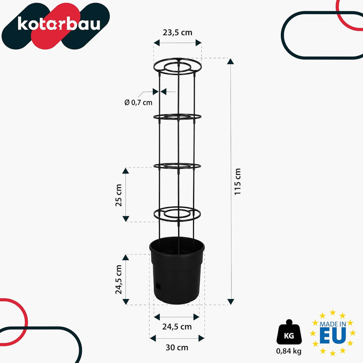 KOTARBAU® Tomatenturm 115 cm Tomatentopf Rankhilfe für Tomaten Gurken Gemüsen Anpassbare Rankgitter