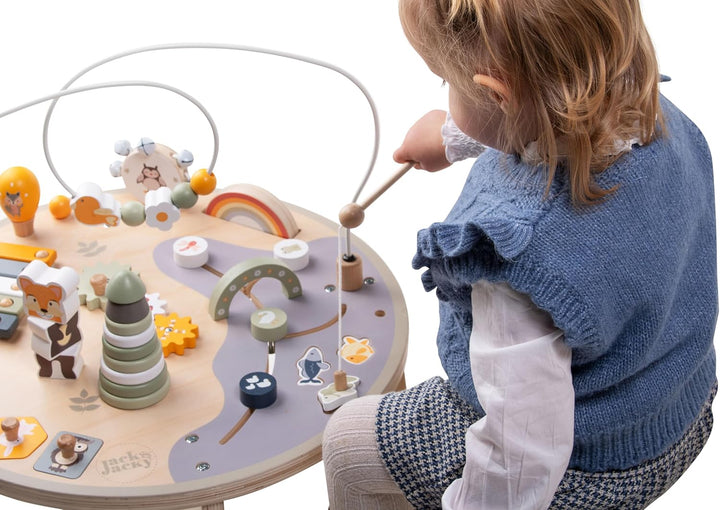 Engelhart - 640030 - Spieltisch aus Holz mit vielen Aktivitäten - Fördert die Feinmotorik - Ab 12 Mo