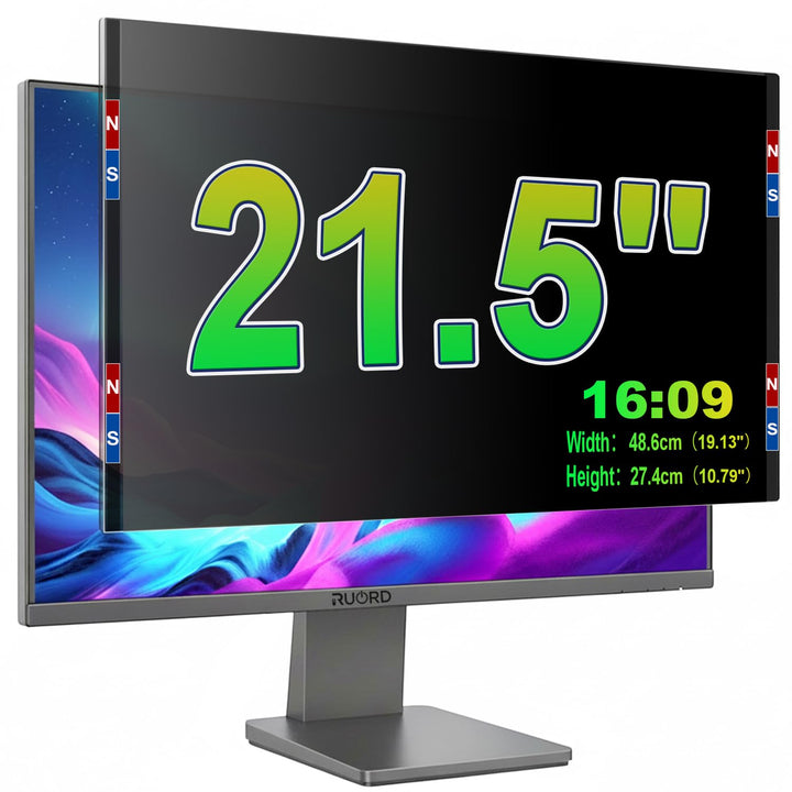 Magnetischer Sichtschutzfolie für 21.5 Zoll 16:9 Monitor - Blaulichtfilter & Blendschutz, Abnehmbar