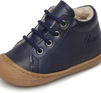 NATURINO Lauflernschuhe aus Leder mit Wollfutter, 17 EU Blau