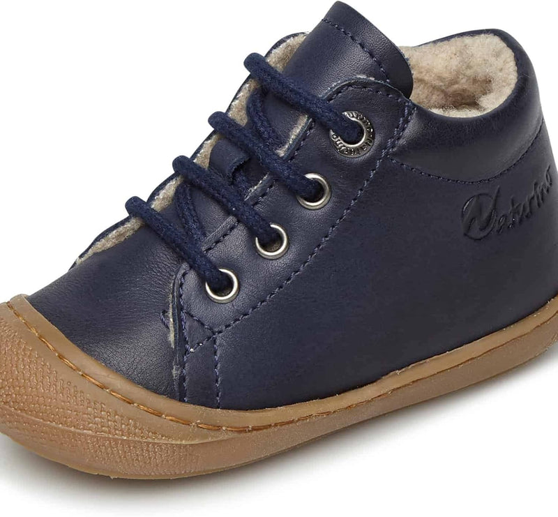 NATURINO Lauflernschuhe aus Leder mit Wollfutter, 17 EU Blau