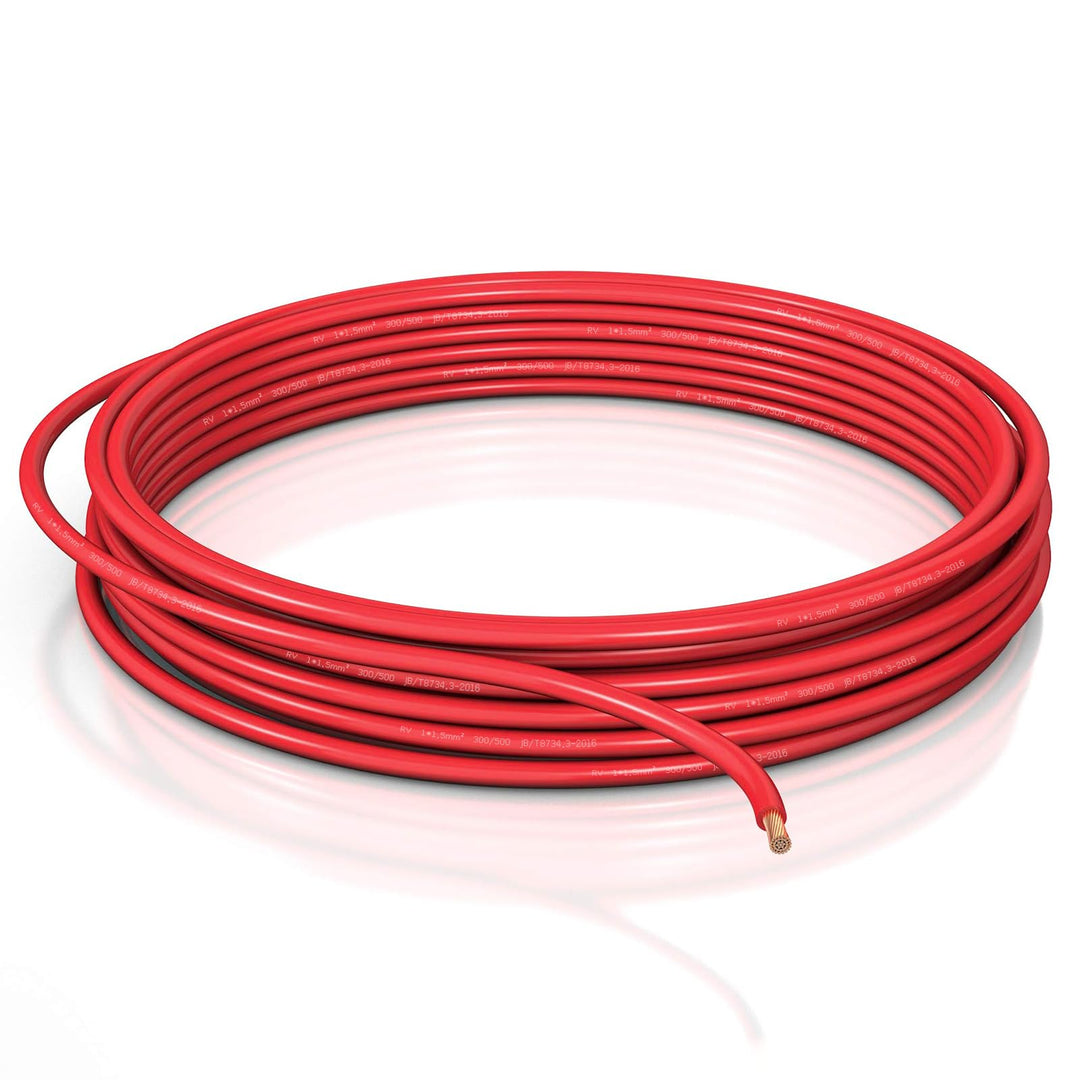 Fahrzeugleitung 1,5 mm² FLRY B asymmetrisch KFZ Kabel Litze Aderleitung flexibel Kupferkabel rot 1.5