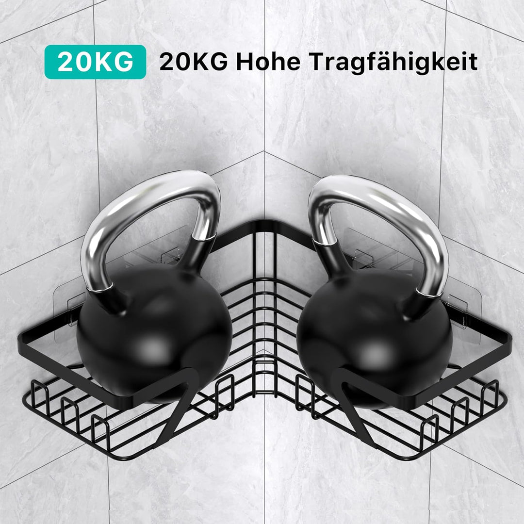 Kegii Duschablage Ecke - Duschablage ohne Bohren, Duschregal Shampoo Halterung Für Dusche Duschkorb