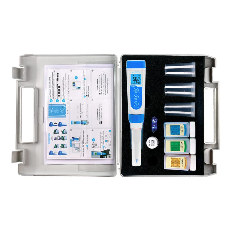 Apera Instruments PH60S Premium pH-Meter mit Einstechelektrode (Genauigkeit pH ±0,01, Messbereich pH