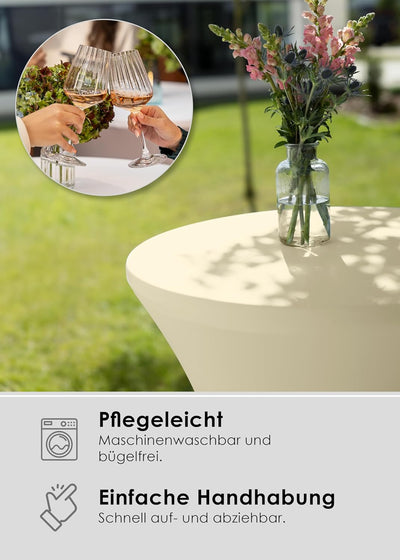 Gräfenstayn 2er-Set Stretch Stehtischhusse Diana mit Öko-Tex Siegel, Verstärkung im Fussbereich, in