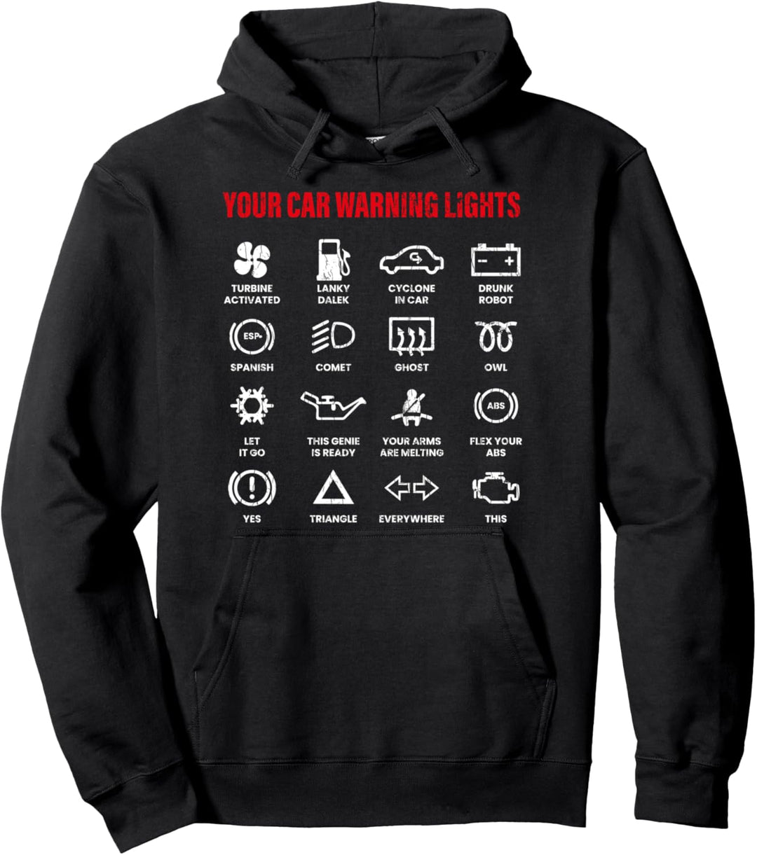 Lustiges Auto-Warnlicht für Rennfahrer und Fahrer Pullover Hoodie