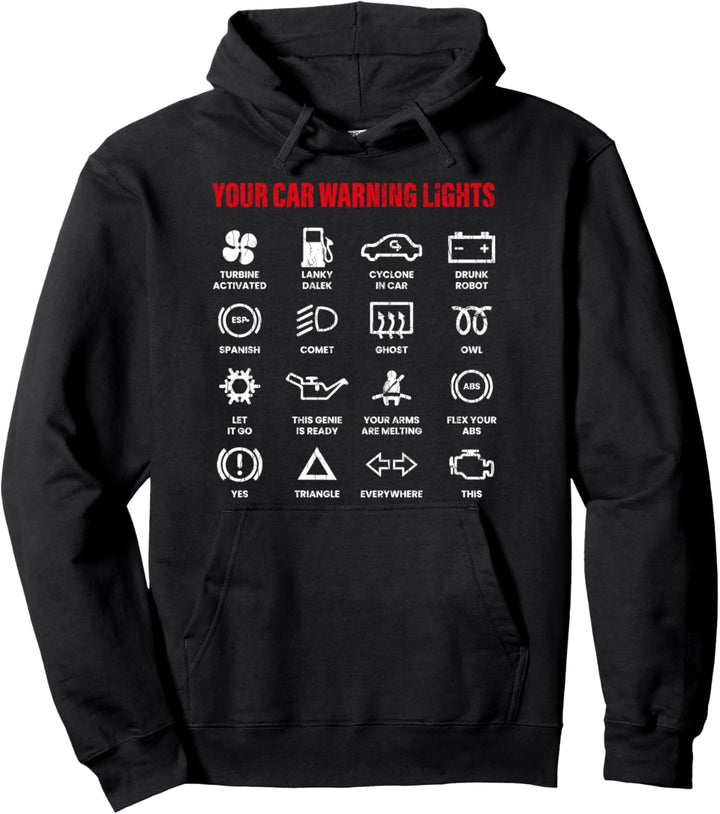 Lustiges Auto-Warnlicht für Rennfahrer und Fahrer Pullover Hoodie