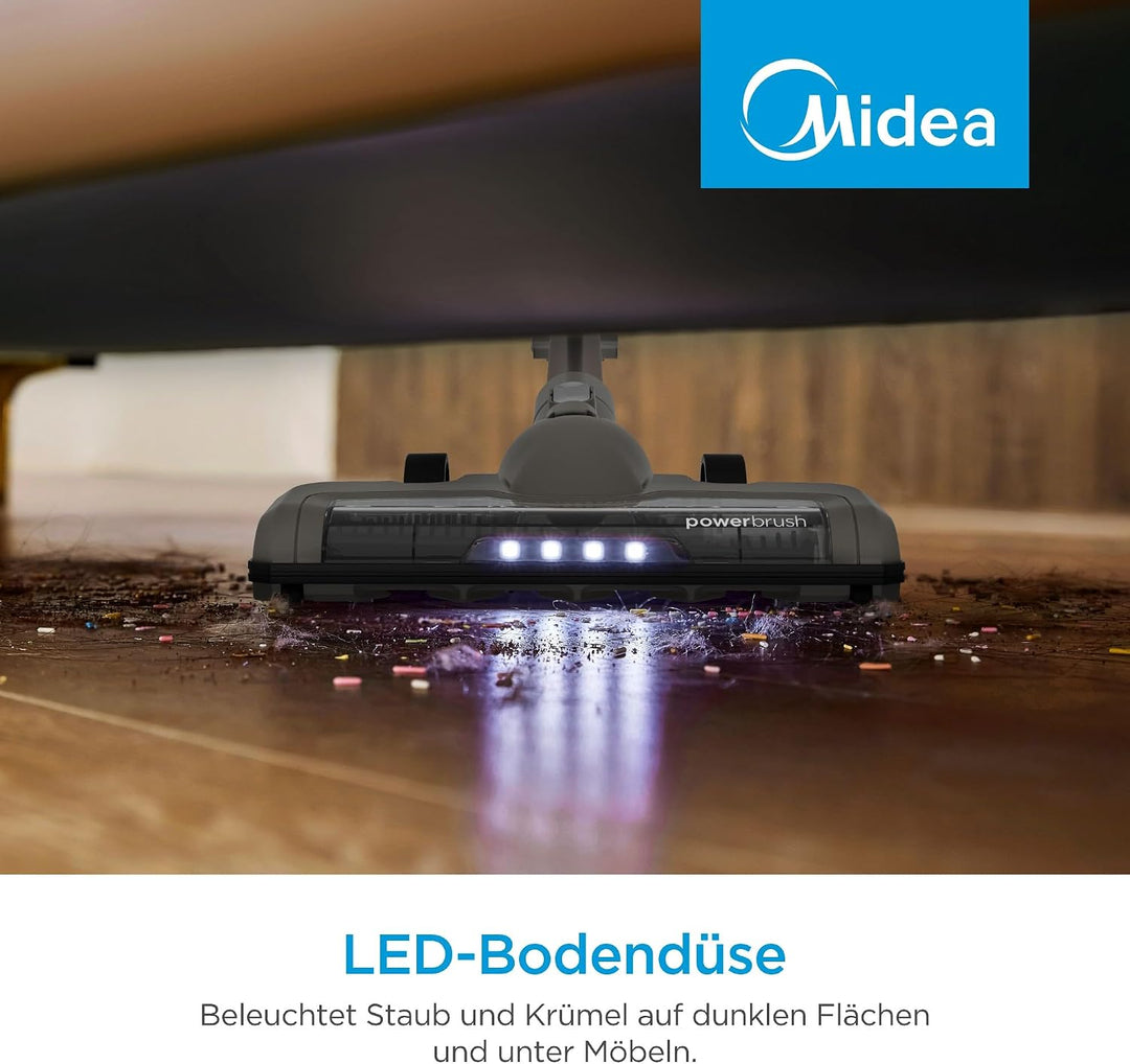 Midea P9 Lite Akku Staubsauger, kabelloser Stielstaubsauger 350 W, bis zu 26 kPa, bis zu 50 Min. Lau