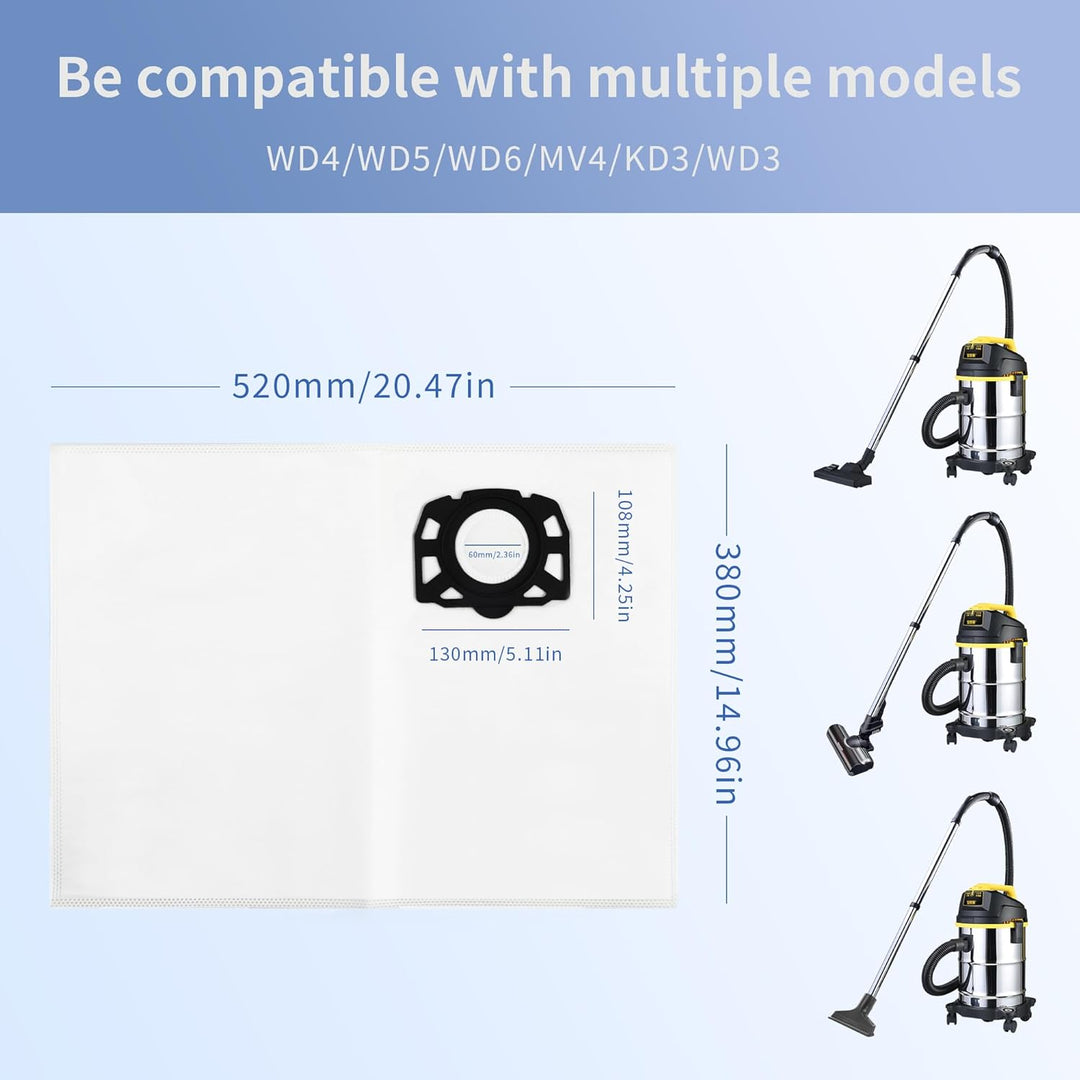 12 Staubsaugerbeutel KFI 357 für Kärcher WD2 Plus / WD3 / KWD1 / KWD2 / KWD3 / SE 4001 / SE 4002 / W