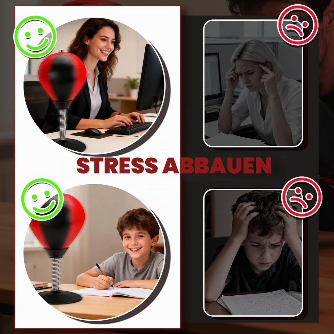 Boxsack Tisch Punchingball Boxen mit Saugnapf und Tischklemme, Anti Stress Boxbirne fürs Büro &amp; Zuha