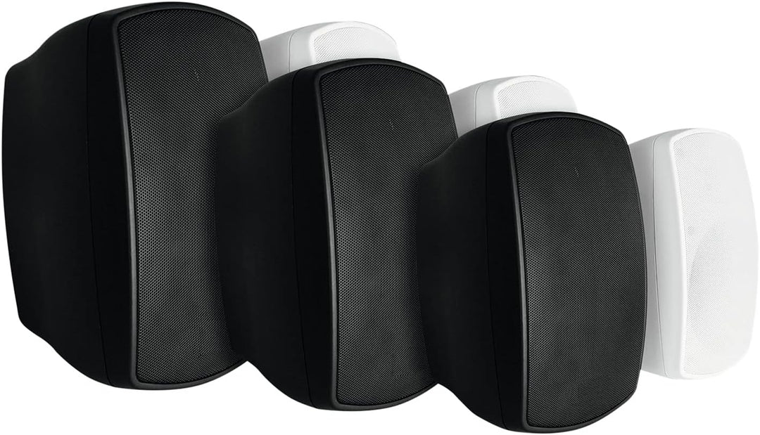 OMNITRONIC OD-5 Wandlautsprecher 8Ohm weiss 2x | 2 wetterfeste Lautsprecher mit Halterung, 5,25" Woo