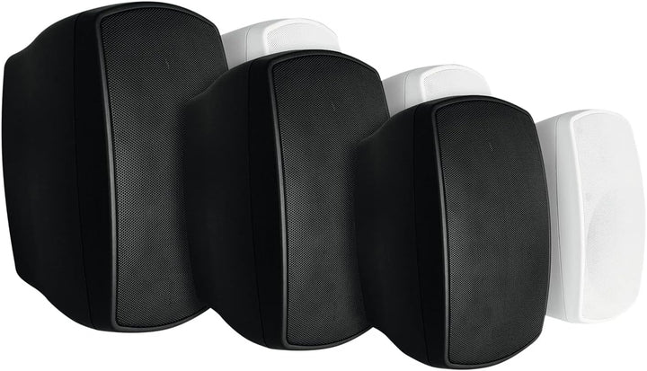 OMNITRONIC OD-5 Wandlautsprecher 8Ohm weiss 2x | 2 wetterfeste Lautsprecher mit Halterung, 5,25" Woo