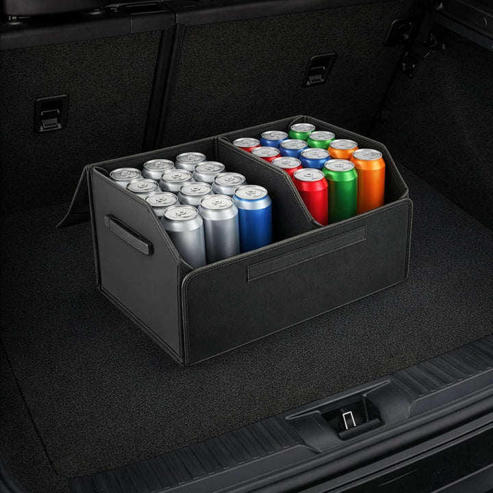 Auto Kofferraum Organizer faltbar mit Deckel wasserabweisende Aufbewahrungsbox aus Kunstleder versch