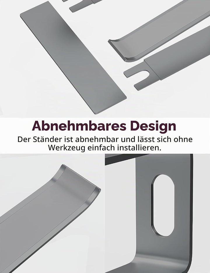 ALASHI Laptop-Ständer für Schreibtisch, Aluminium-Computer-Erhöhung, ergonomischer Notebook-Halter,
