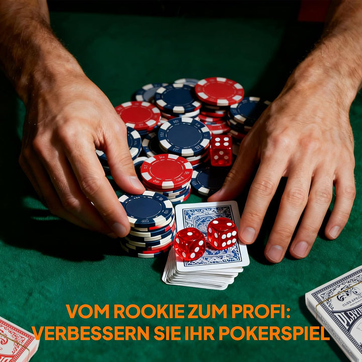 SPORTNOW Pokerkoffer Pokerset, Poker Komplett Set mit 400 Chips, 11,5 Gramm, 2 Kartendecks, 5 Würfel