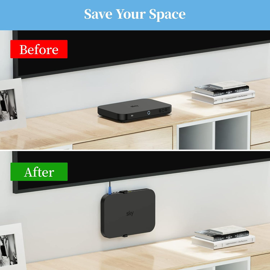 Sky Q Wandhalterung mit Befestigungselementen - Cozycase Sky Q Box Clip Halterung hinter TV für 1TB/