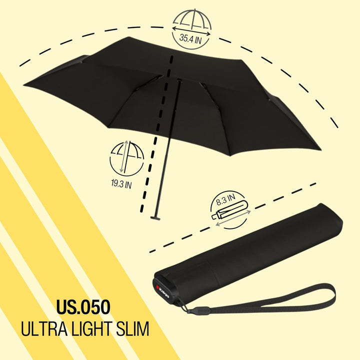 Knirps Taschenschirm Ultra US.050 Slim Manual – Ultra leicht und flach – Sturmfest – Windproof – 21