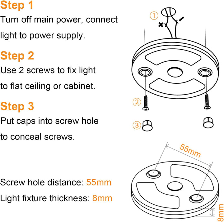 Obeaming 4 x 12V LED Deckenleuchte Wohnmobil Flach Dimmbar Panel Rund Leuchte 75mm 235LM mit Touch S