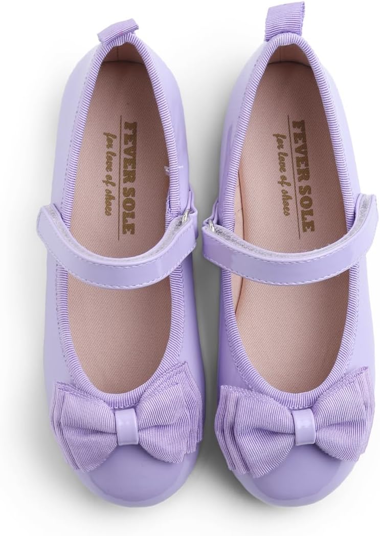 Feversole Girls Cute Dress, Mädchen süsses Kleid Mary Jane Schuhe weiche Party Urlaub Ballerinas Fli