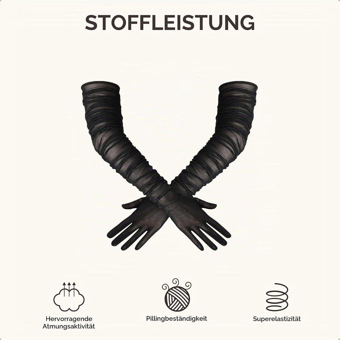 BABEYOND Lange Handschuhe für Damen - Weiches Stretch-Mesh-Tüll, Elegante Opernhandschuhe für Hochze