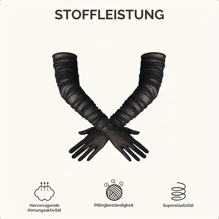 BABEYOND Lange Handschuhe für Damen - Weiches Stretch-Mesh-Tüll, Elegante Opernhandschuhe für Hochze