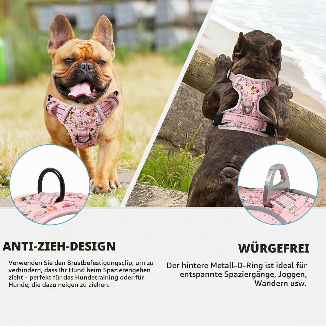 HEELE Hundegeschirr, No-Pull Hundegeschirr, Brustgeschirr für Mittelgrosse Hunde, Weich Atmungsaktiv