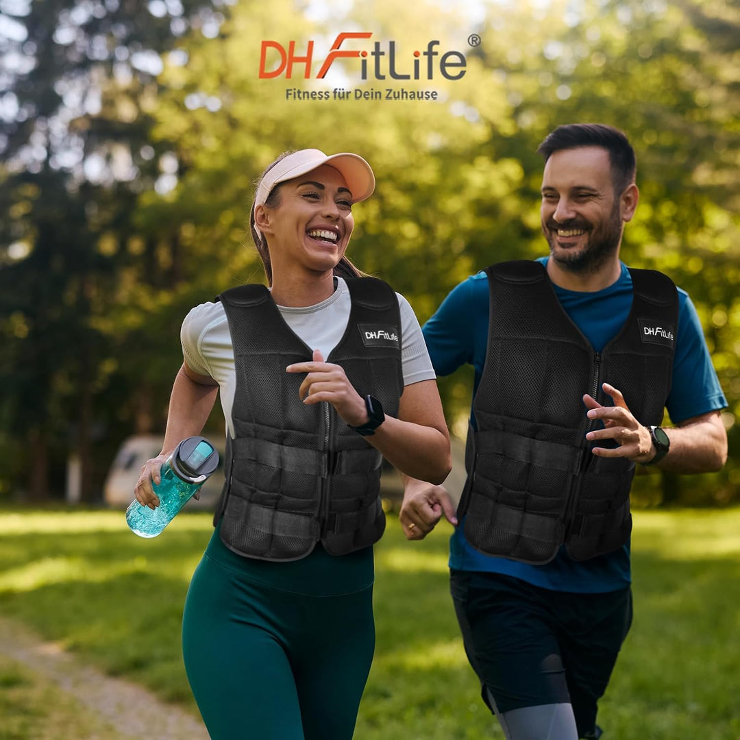 DH FitLife Gewichtsweste 10KG 20KG zum Muskelaufbau u. Krafttraining | Weighted Vest | Laufweste Dam