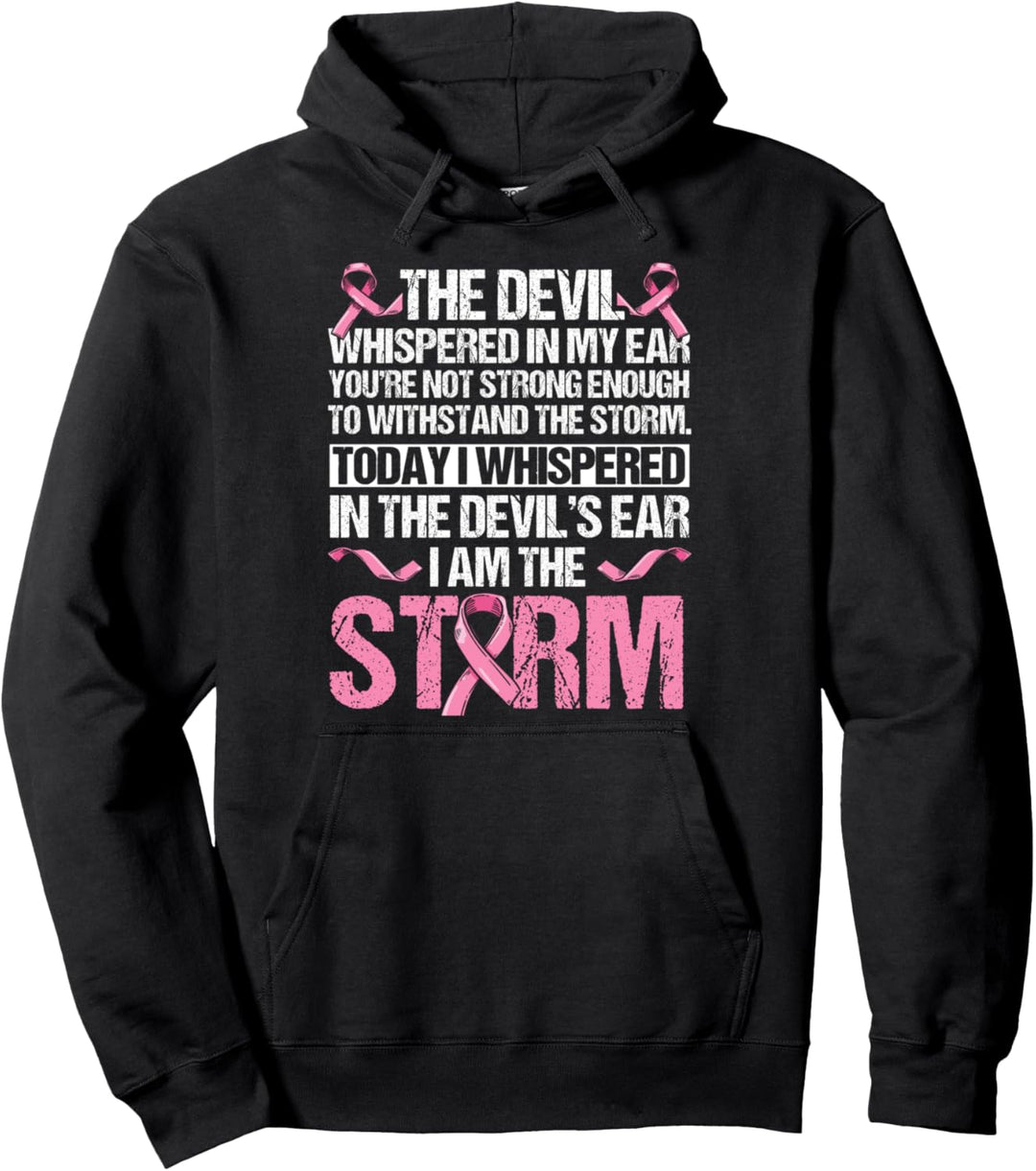 Brustkrebs Bewusstsein Vorsorge Kämpferin Rosa Band Oktober Pullover Hoodie
