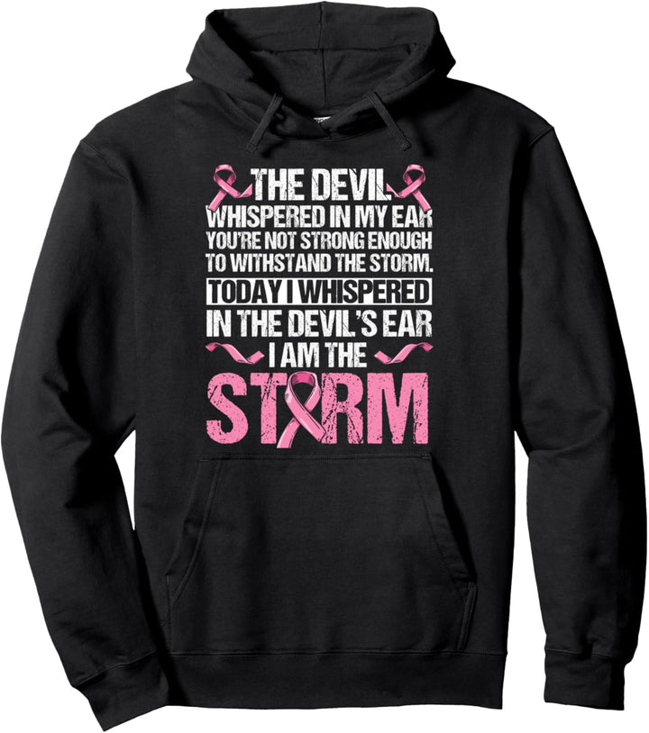 Brustkrebs Bewusstsein Vorsorge Kämpferin Rosa Band Oktober Pullover Hoodie
