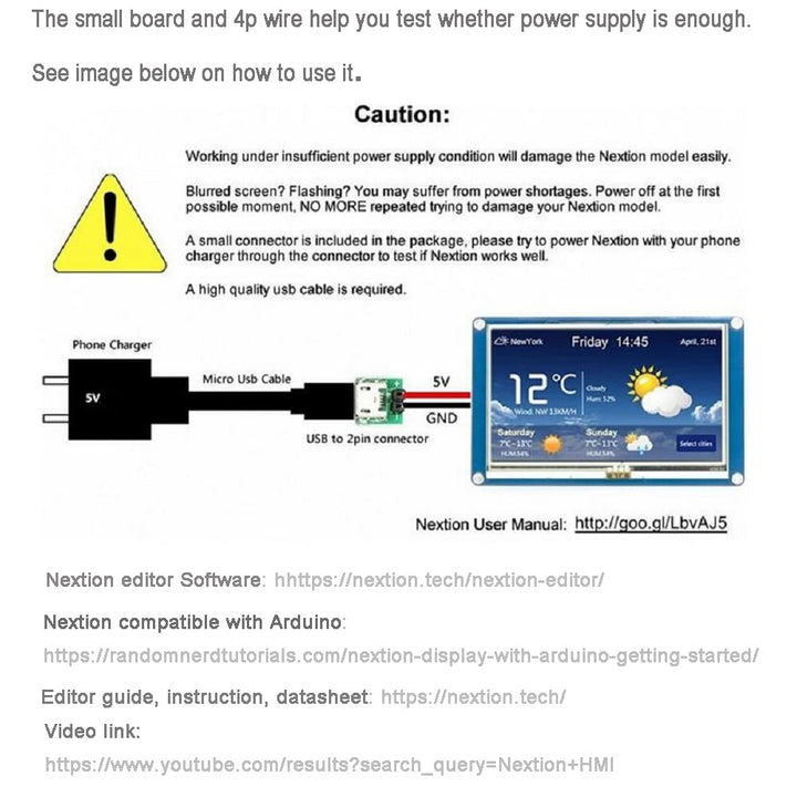 DIYmalls Nextion 2,8 Zoll HMI Display resistiver Touchscreen 5V TFT LCD 320x240 für Arduino Raspberr