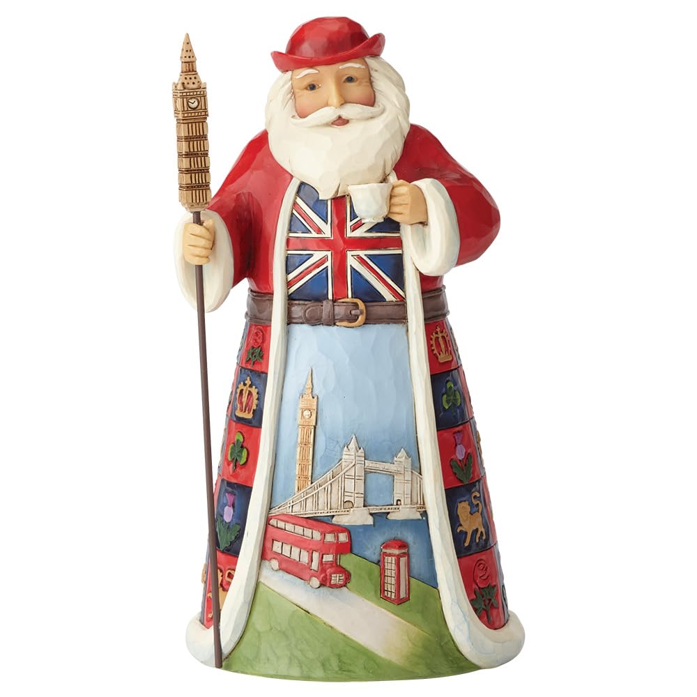 Enesco Jim Shore Heartwood Creek British Santa Around The World Figur, 17,8 cm, Mehrfarbig, 2 Stück