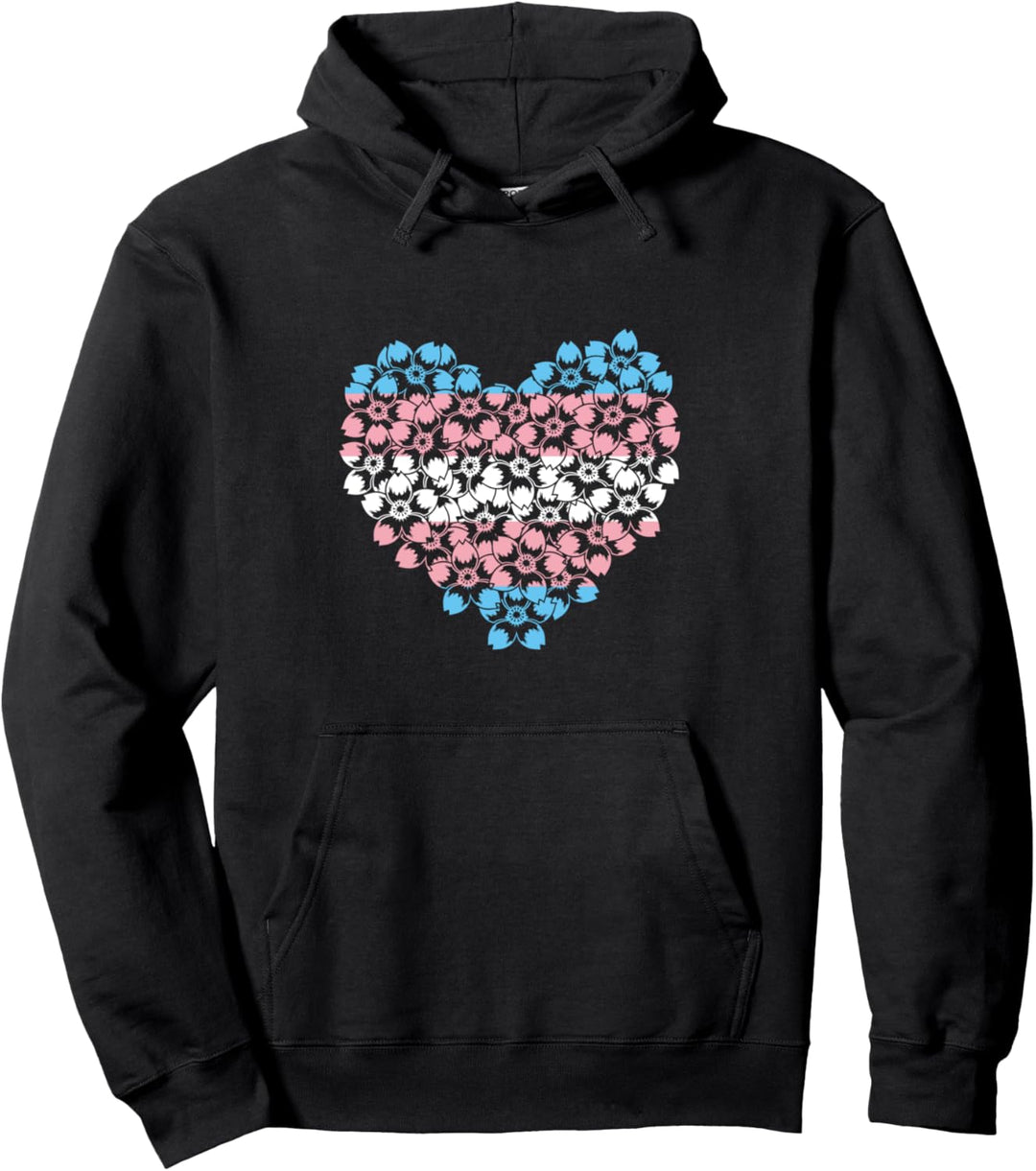 Transgender Flagge Blumen Herz CSD Gay Pride Transsexuell Pullover Hoodie